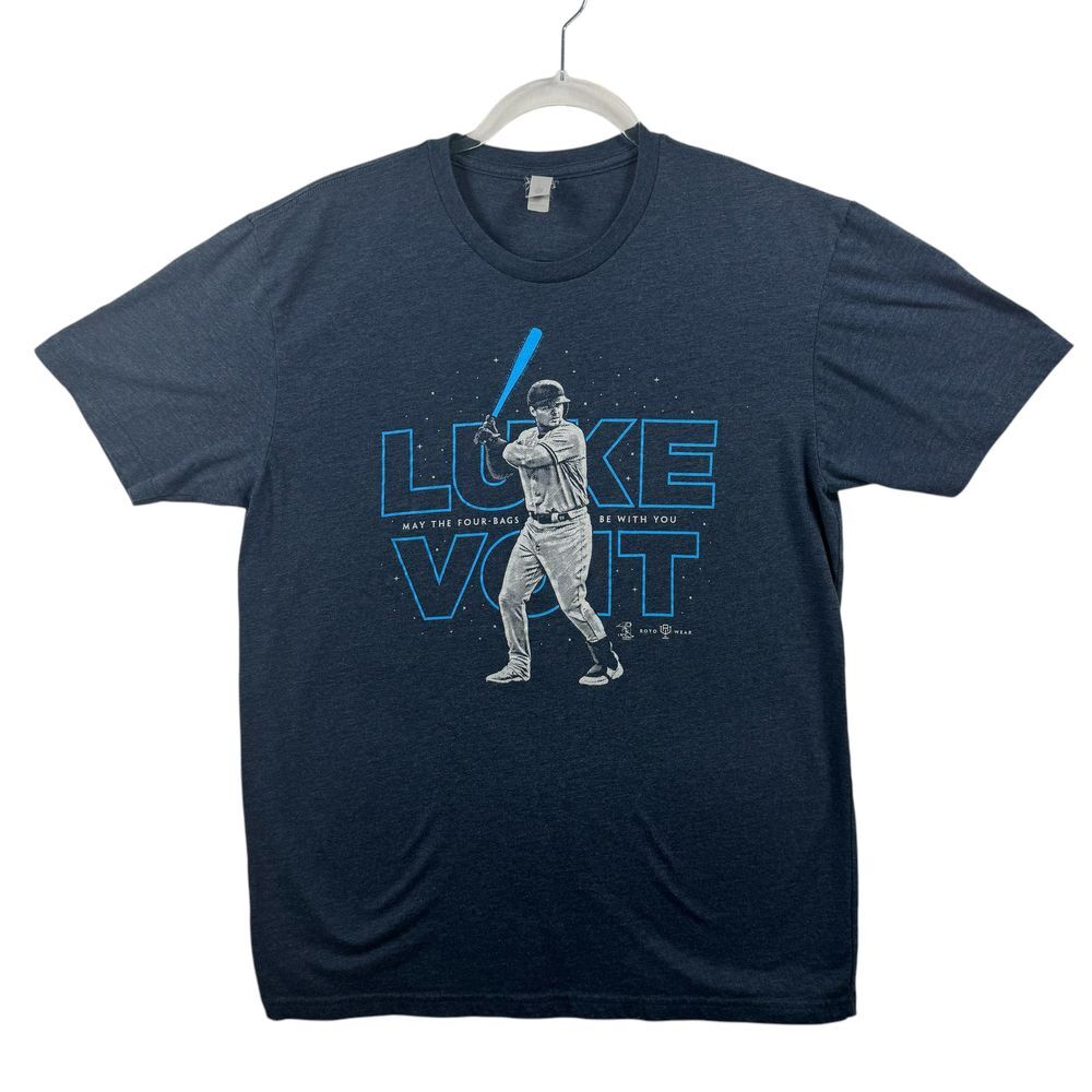 Luke Voit Baseball Star Wars Style‎ Graphic T-Shirt Navy Blue Cotton Blend